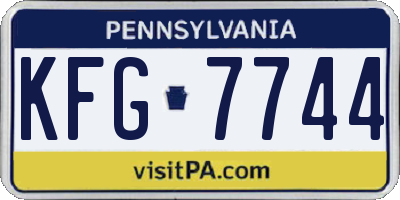 PA license plate KFG7744