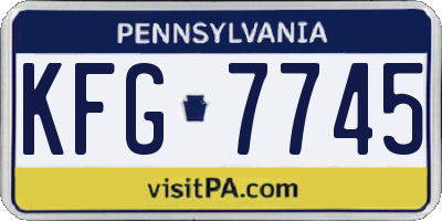 PA license plate KFG7745