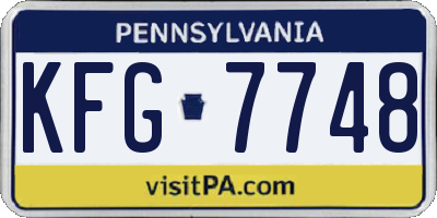 PA license plate KFG7748