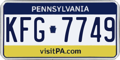 PA license plate KFG7749