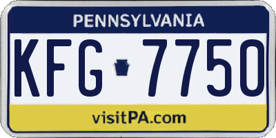 PA license plate KFG7750