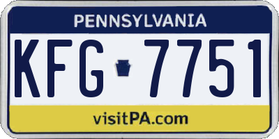 PA license plate KFG7751