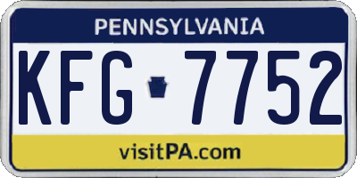PA license plate KFG7752