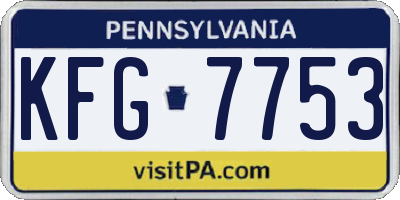 PA license plate KFG7753