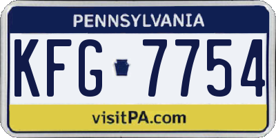PA license plate KFG7754