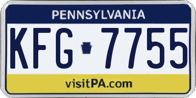 PA license plate KFG7755