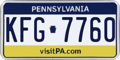PA license plate KFG7760