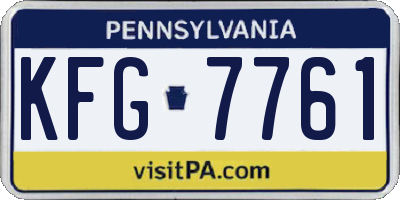 PA license plate KFG7761