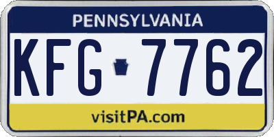 PA license plate KFG7762