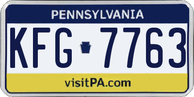 PA license plate KFG7763