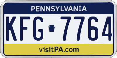 PA license plate KFG7764