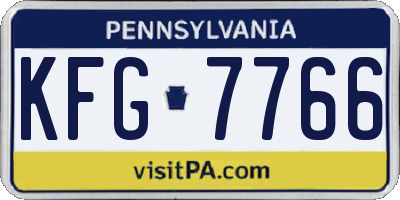 PA license plate KFG7766