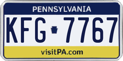 PA license plate KFG7767