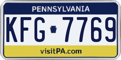 PA license plate KFG7769