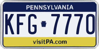 PA license plate KFG7770