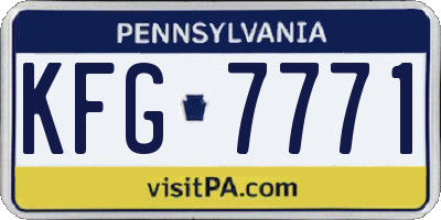 PA license plate KFG7771