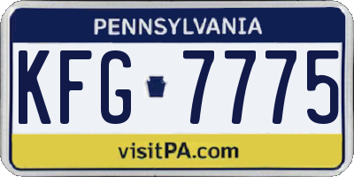PA license plate KFG7775