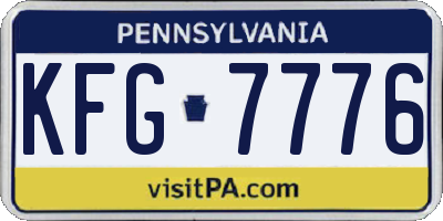 PA license plate KFG7776