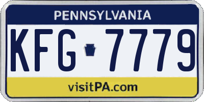 PA license plate KFG7779
