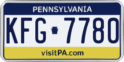 PA license plate KFG7780