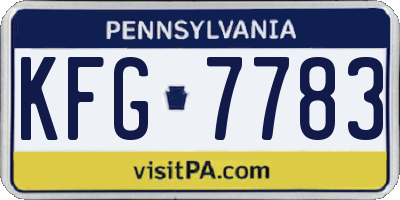 PA license plate KFG7783