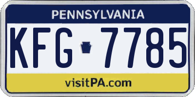 PA license plate KFG7785
