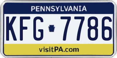 PA license plate KFG7786