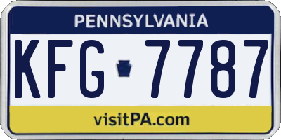 PA license plate KFG7787