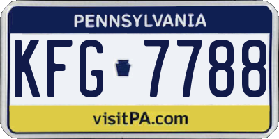 PA license plate KFG7788