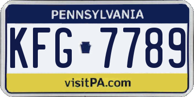 PA license plate KFG7789