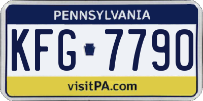 PA license plate KFG7790
