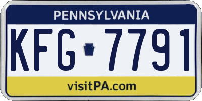 PA license plate KFG7791