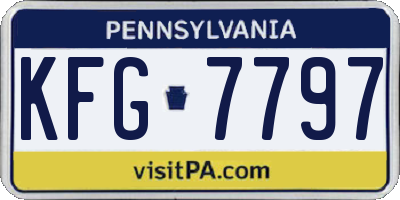 PA license plate KFG7797