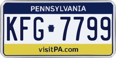 PA license plate KFG7799