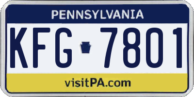PA license plate KFG7801