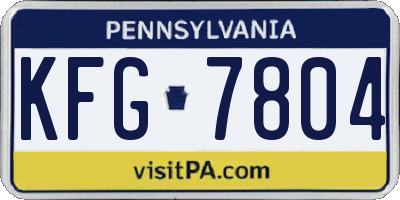 PA license plate KFG7804