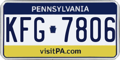 PA license plate KFG7806