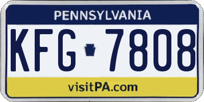PA license plate KFG7808
