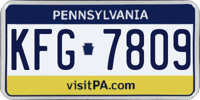 PA license plate KFG7809