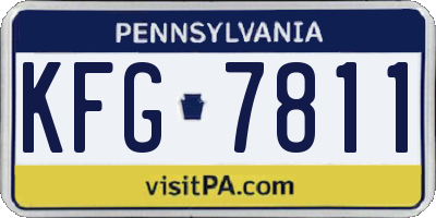 PA license plate KFG7811