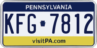 PA license plate KFG7812
