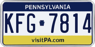 PA license plate KFG7814