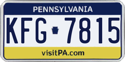PA license plate KFG7815