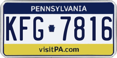 PA license plate KFG7816