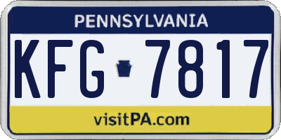 PA license plate KFG7817