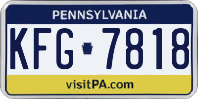 PA license plate KFG7818