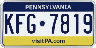 PA license plate KFG7819