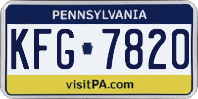 PA license plate KFG7820