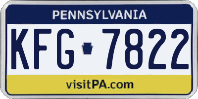 PA license plate KFG7822
