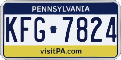 PA license plate KFG7824